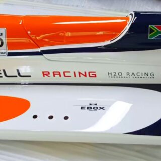 Hot! TFL F-1 Caudwell Outboard Tunnel Boat ARTR (Orange) with CNC Outboard.